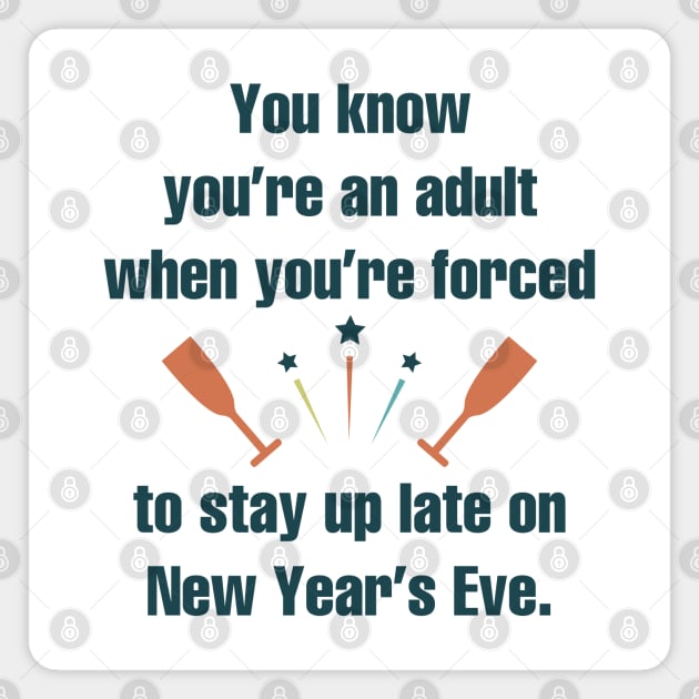 Adult New Year’s Eve Magnet by LuckyFoxDesigns